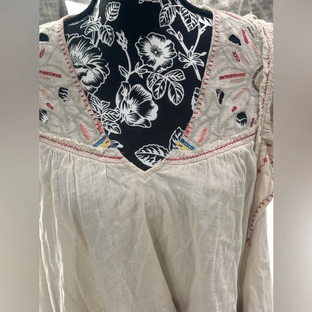 FREE PEOPLE HAILEY embroidered Boho top size small - Picture 4 of 8